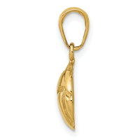 10K Solid Satin Diamond -Cut Volleyball Charm-10K4949