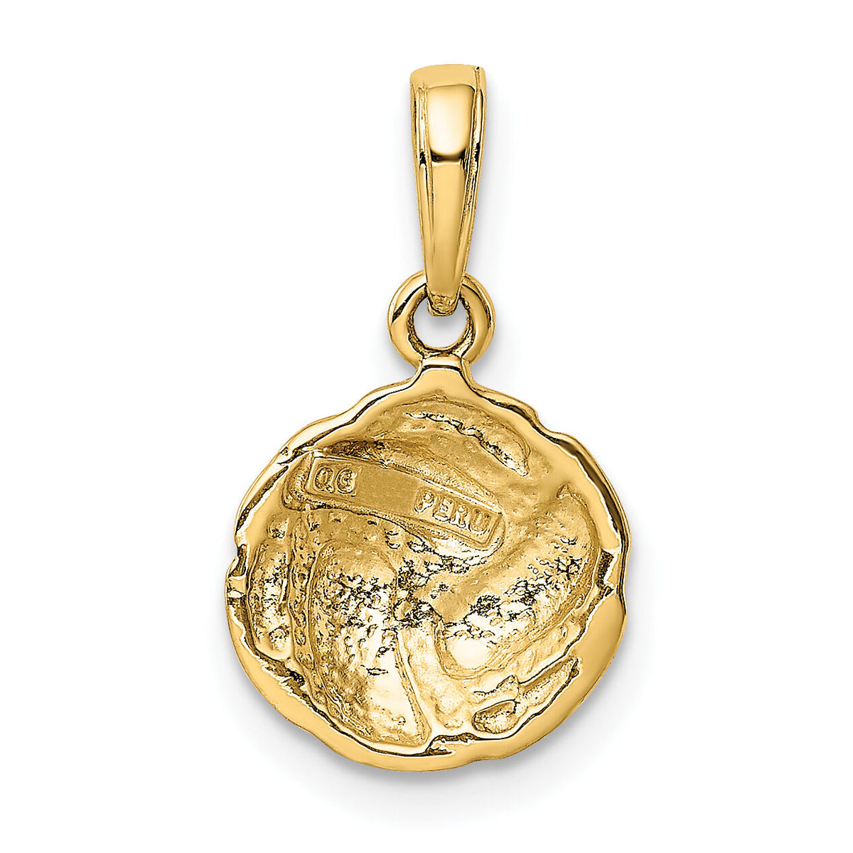 10K Solid Satin Diamond -Cut Volleyball Charm-10K4949
