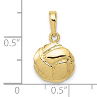 10K Solid Satin Diamond -Cut Volleyball Charm-10K4949