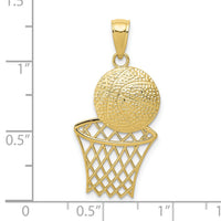 10K Basketball and Net Pendant-10K4951