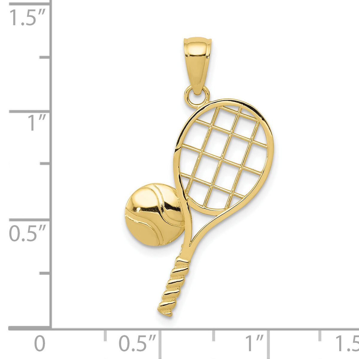 10k Diamond-Cut Tennis Racquet Charm-10K4958