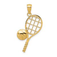 10k Diamond-Cut Tennis Racquet Charm-10K4958