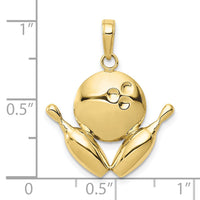 10k Diamond-Cut Bowling Theme Charm-10K4960