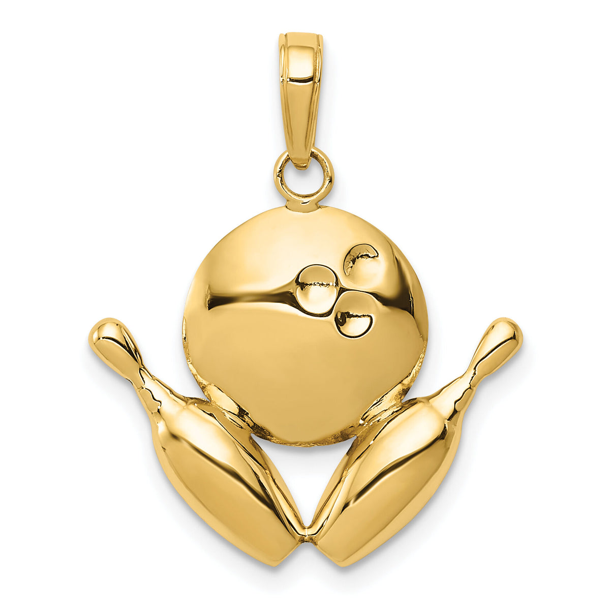 10k Diamond-Cut Bowling Theme Charm-10K4960