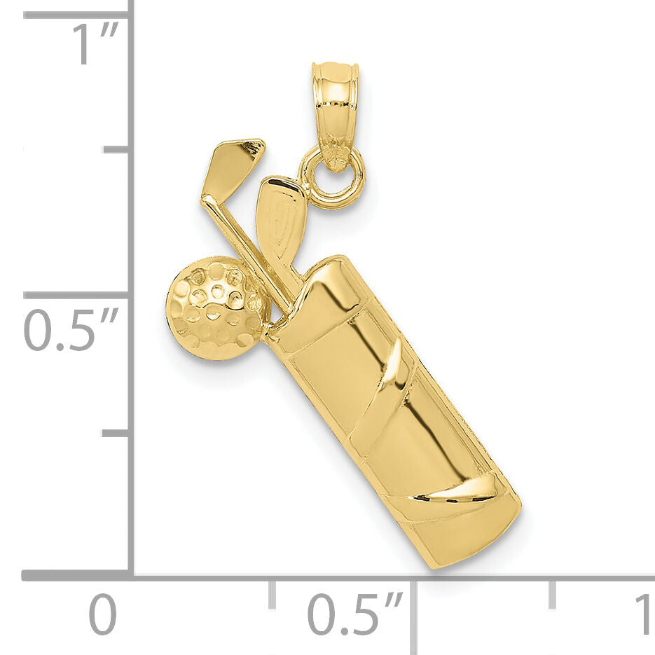 10k Polished Golf Bag Charm-10K4963