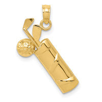 10k Polished Golf Bag Charm-10K4963