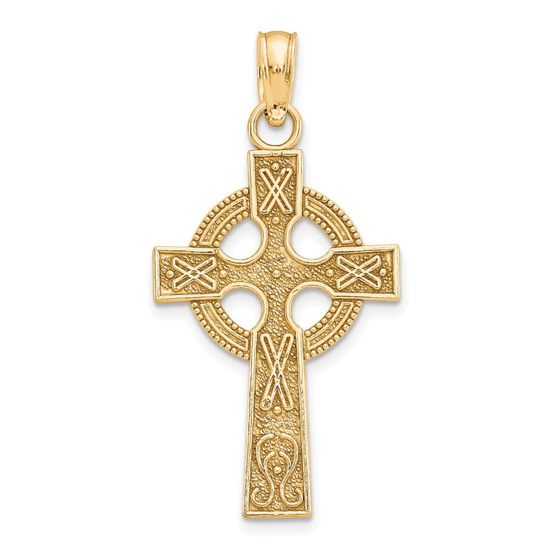 10k Celtic Cross w/Eternity Circle Pendant-10K5047