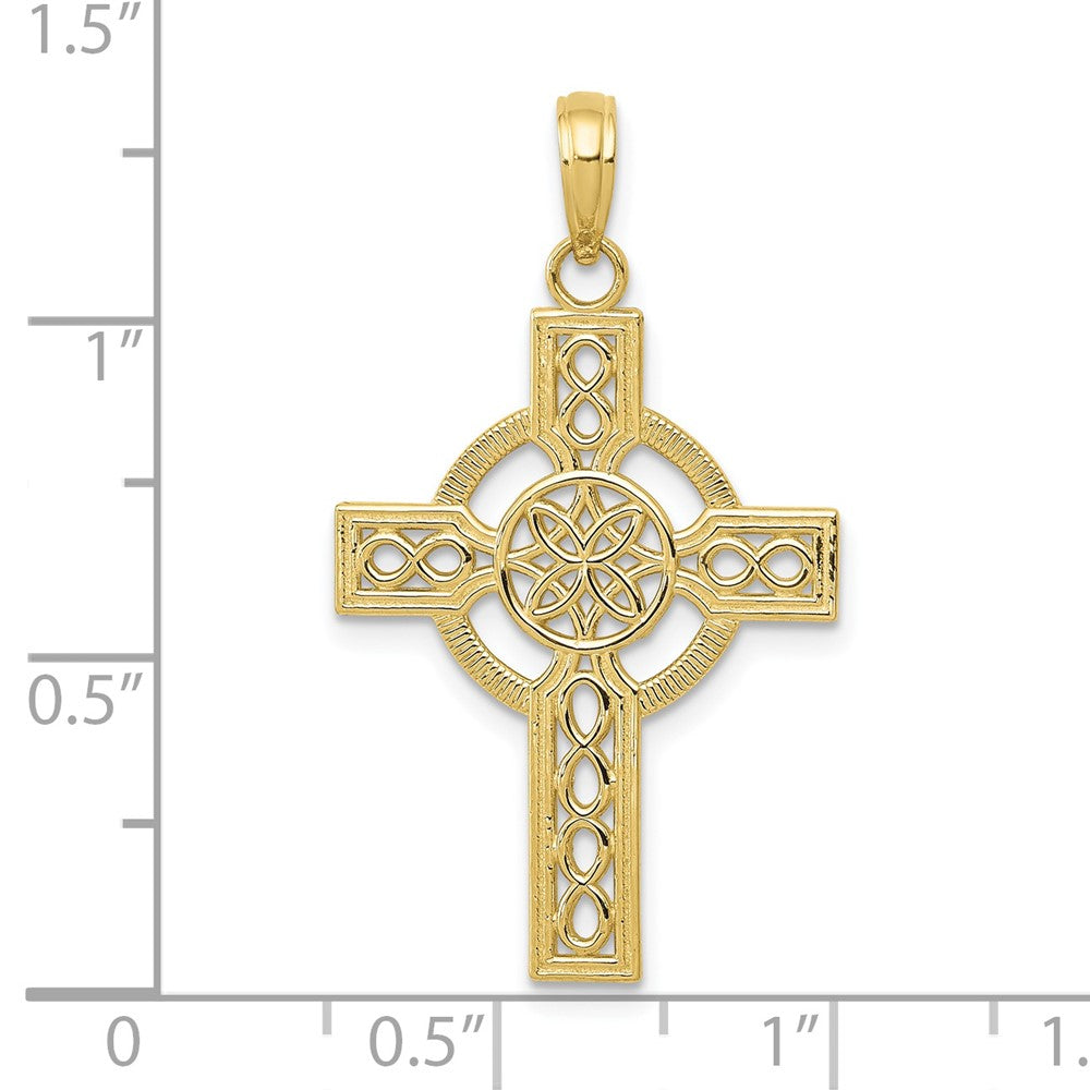 10K Diamond-cut Celtic Cross Pendant-10K5049