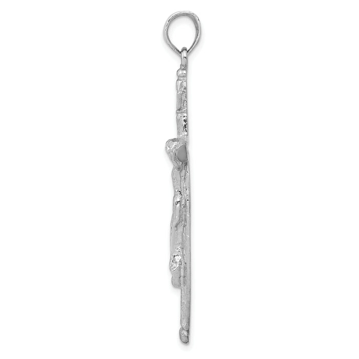 10k White Gold INRI Crucifix Pendant-10K5061W