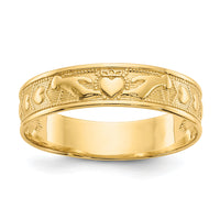 10K Polished Claddagh Band-10K5135