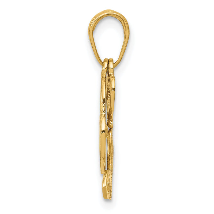 10K Polished Heart Key and Heart Lock Charm-10K5150