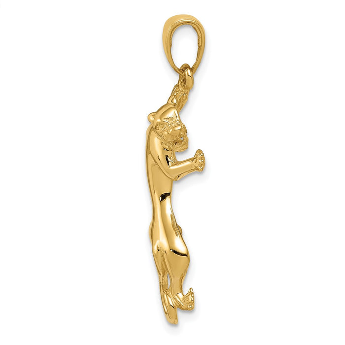 10K Gold Polished Panther Pendant-10K5338