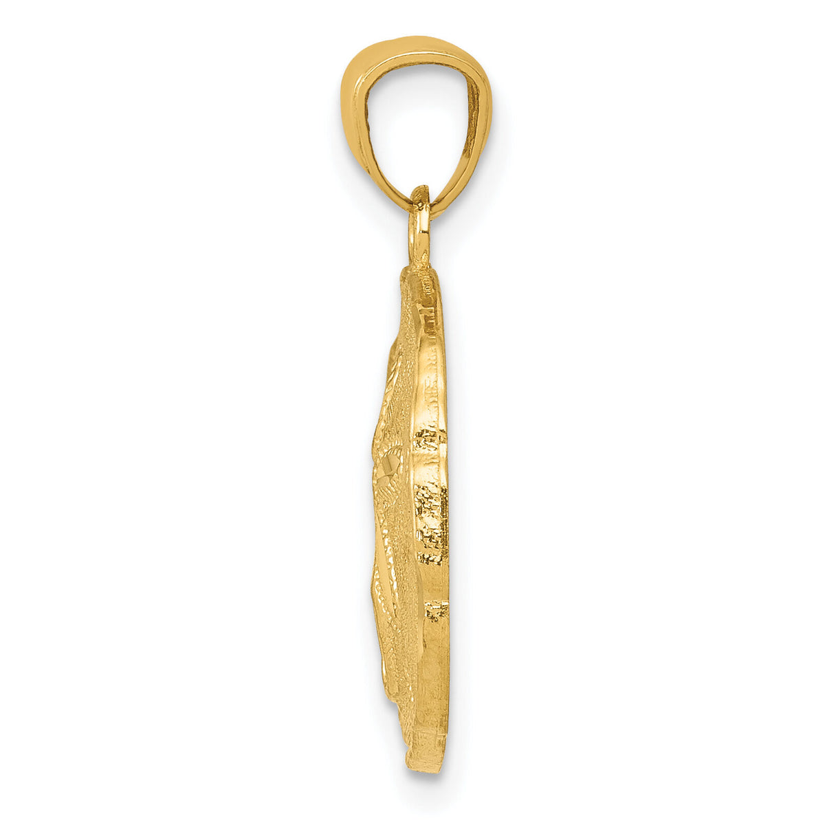 10k Gold Polished Large Sand Dollar Pendant-10K5378