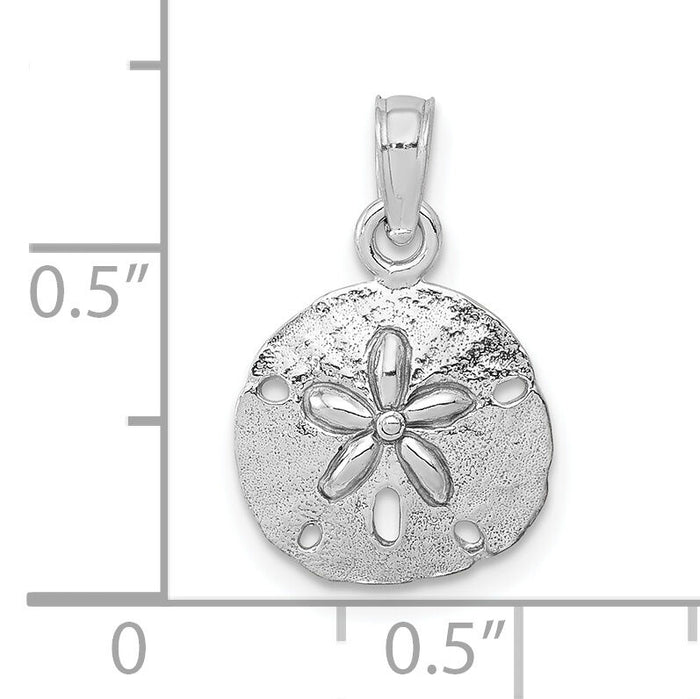 10K White Gold Polished Sand Dollar Pendant-10K5379W