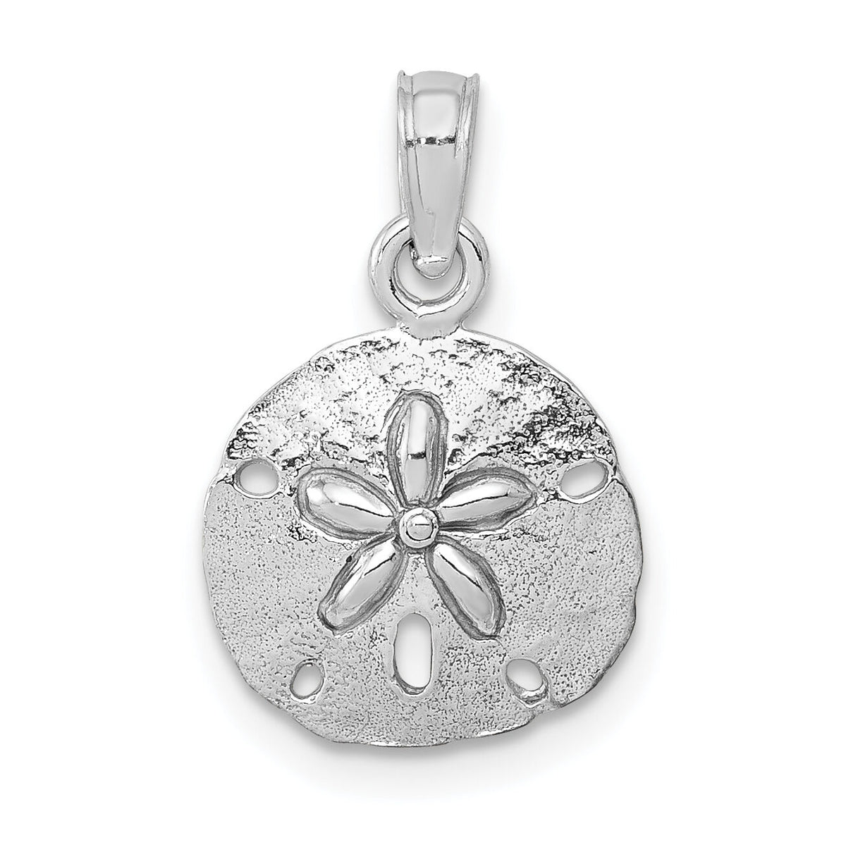 10K White Gold Polished Sand Dollar Pendant-10K5379W