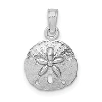 10K White Gold Polished Sand Dollar Pendant-10K5379W