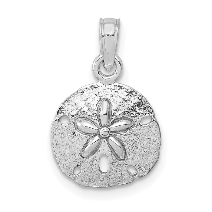 10K White Gold Polished Sand Dollar Pendant-10K5379W