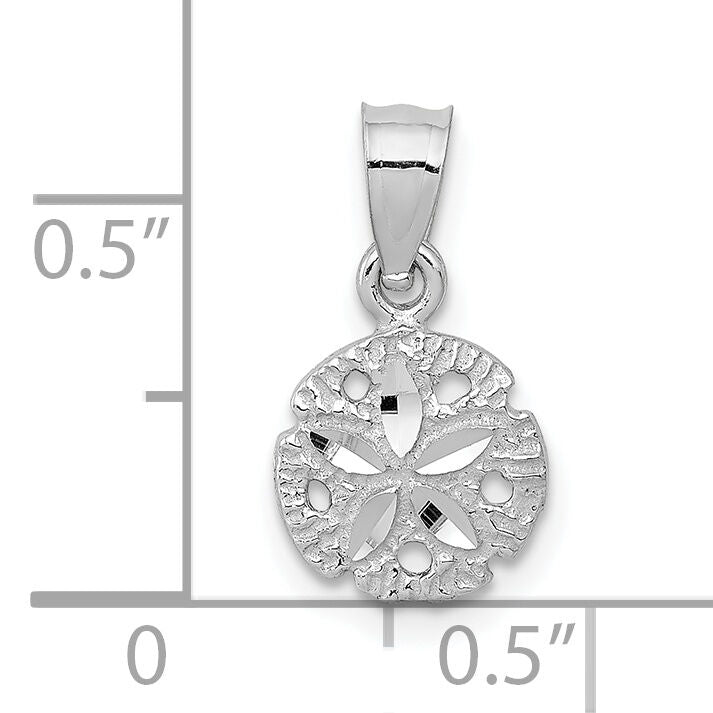 10k White Gold Sand Dollar Pendant-10K5381