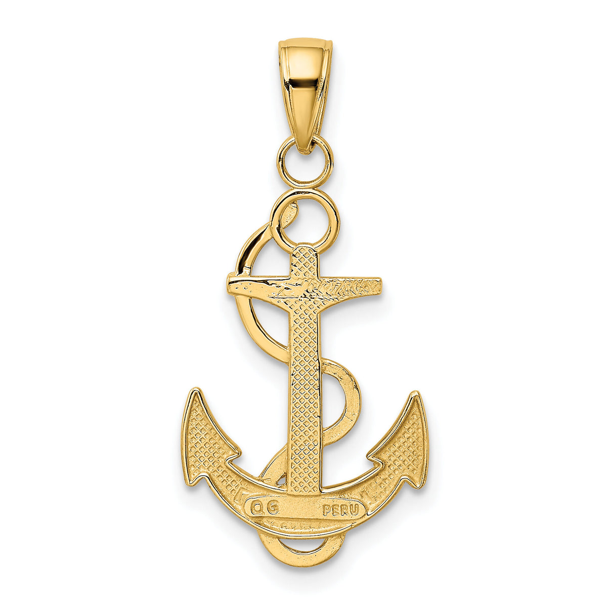 10K Polished Anchor with Textured Rope-10K5393