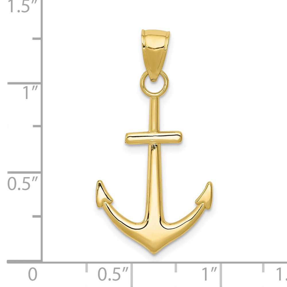 10K Gold Polished Anchor Pendant-10K5394