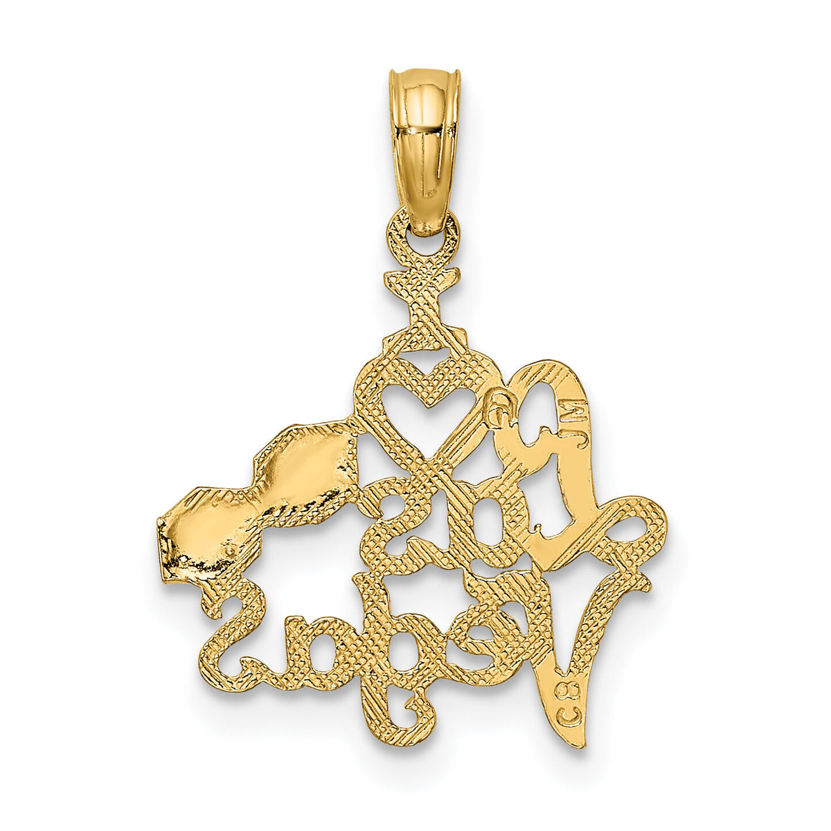 10K I HEART LAS VEGAS  with Dice Engraved Charm-10K5403