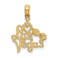 10K I HEART LAS VEGAS  with Dice Engraved Charm-10K5403