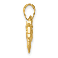 10K Gold Polished Textured 3-D Motorcycle Pendant-10K5411