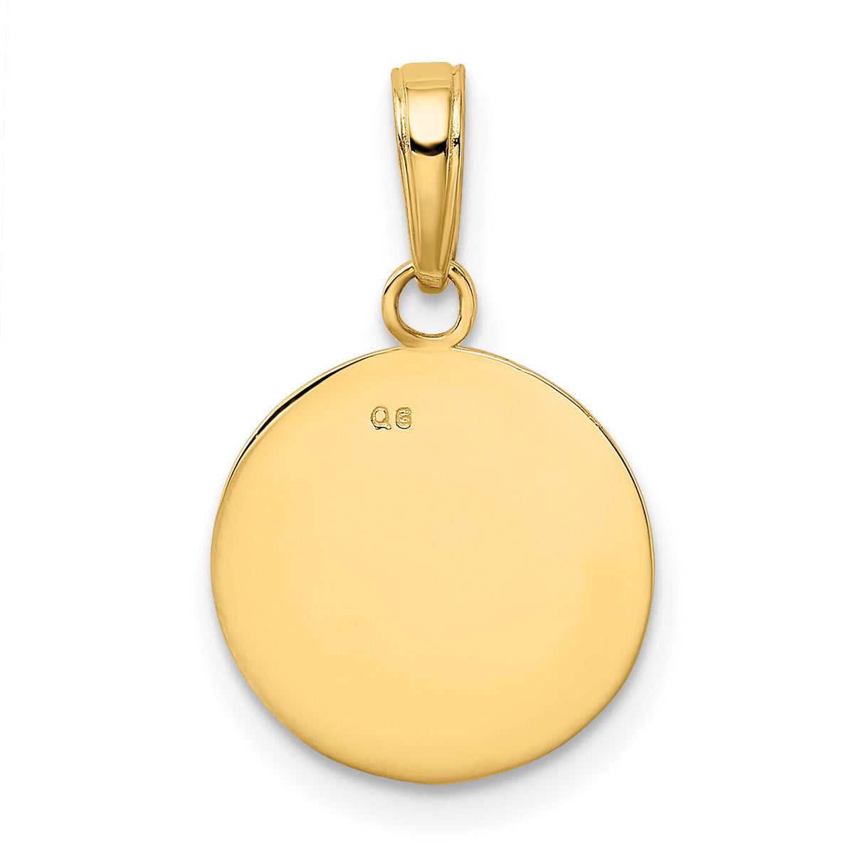 10K Gold Polished Baseball Closed Back Pendant-10K5432