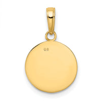 10K Gold Polished Baseball Closed Back Pendant-10K5432