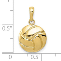 10K Gold Polished Volleyball Pendant-10K5433