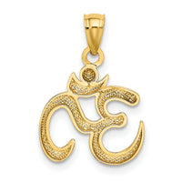 10k Gold Polished Om Symbol Pendant-10K5437