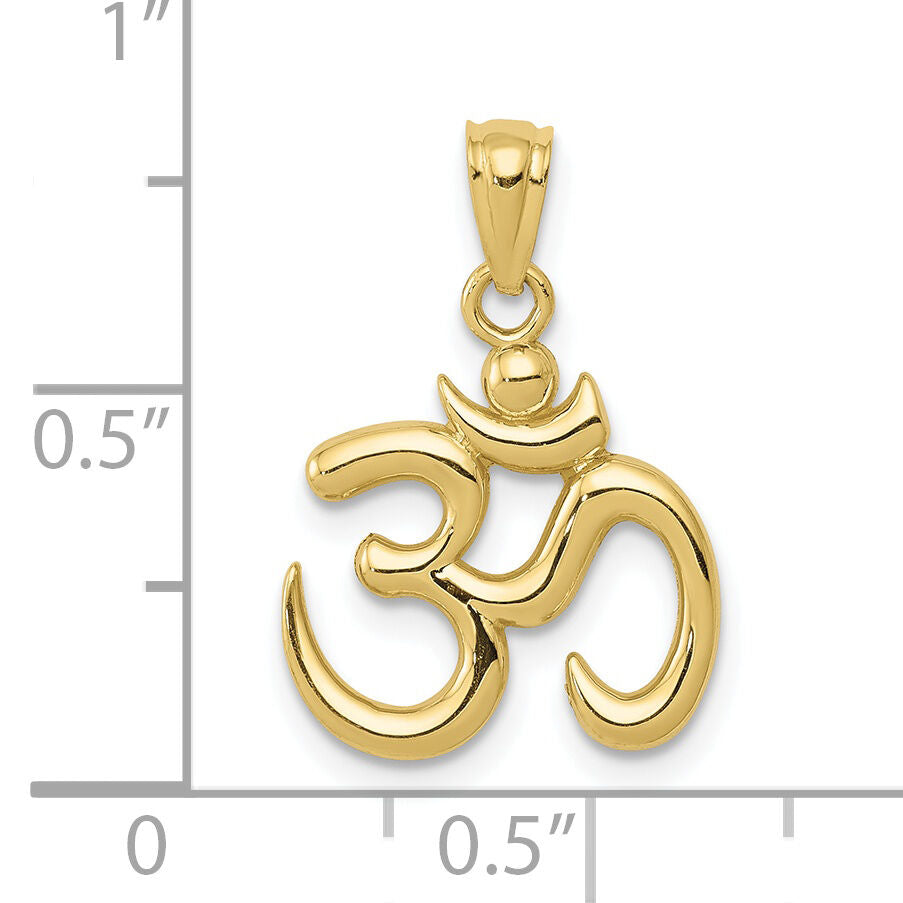 10k Gold Polished Om Symbol Pendant-10K5437