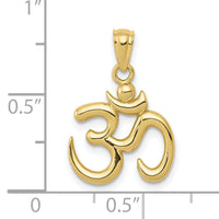 10k Gold Polished Om Symbol Pendant-10K5437