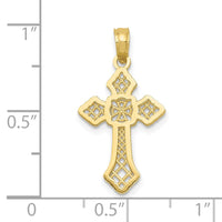 10K Gold Polished Cross W/Lace Center and Arrow Tips Pendant-10K5457