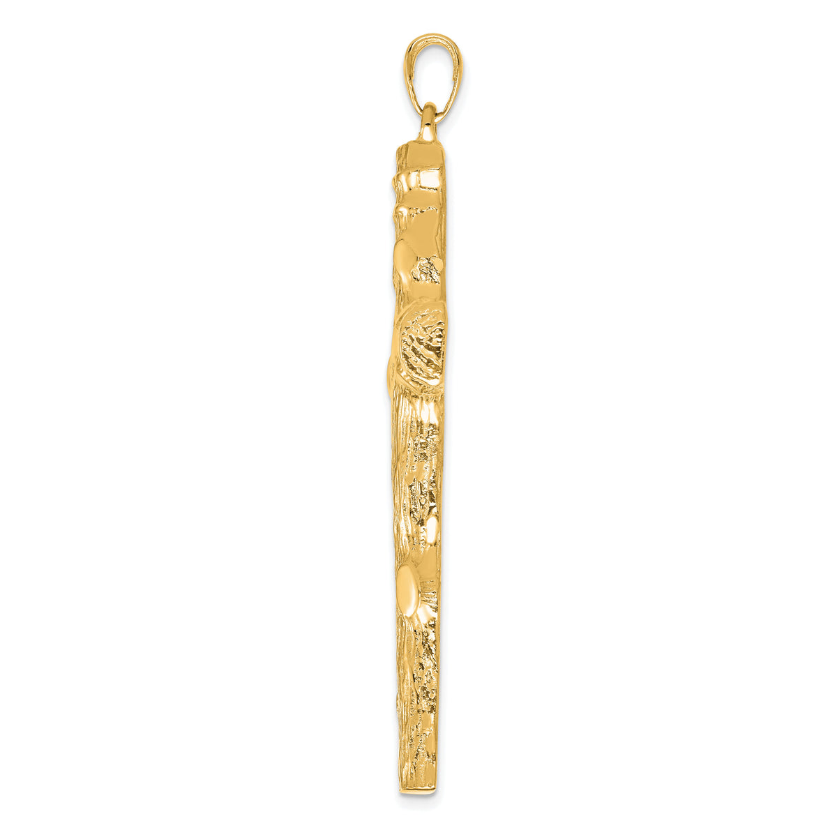 10k Large Textured Cross Pendant-10K5459