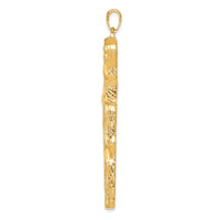 10k Large Textured Cross Pendant-10K5459