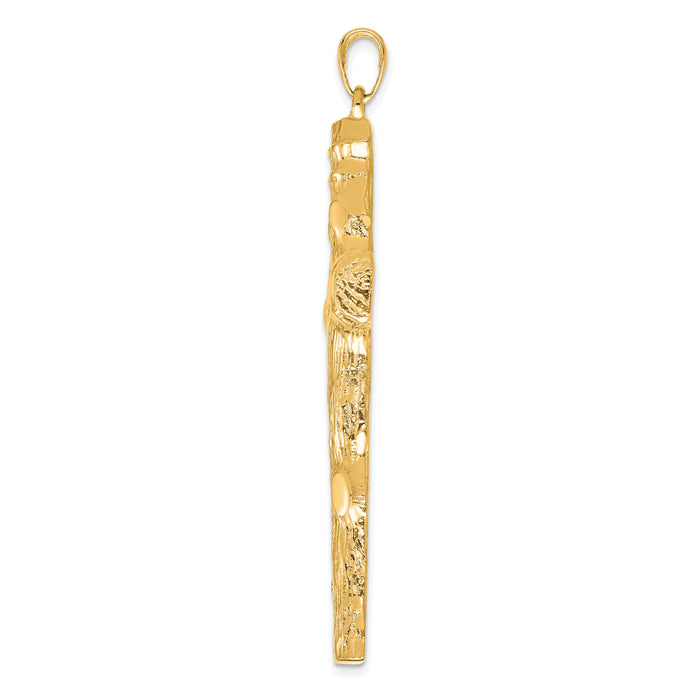 10k Large Textured Cross Pendant-10K5459