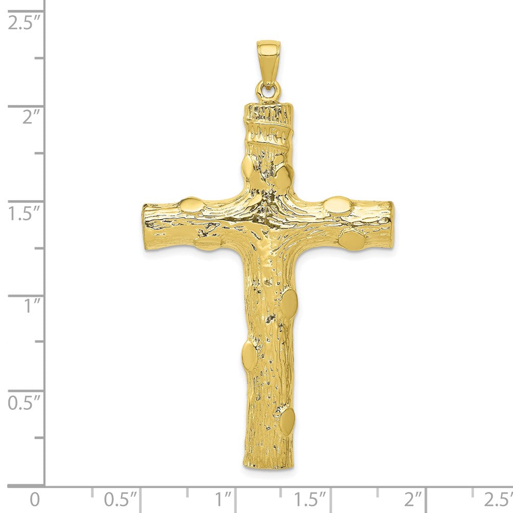 10k Large Textured Cross Pendant-10K5459
