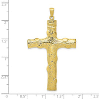 10k Large Textured Cross Pendant-10K5459