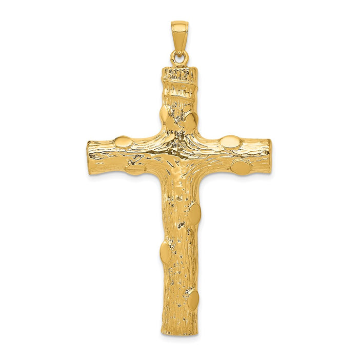 10k Large Textured Cross Pendant-10K5459