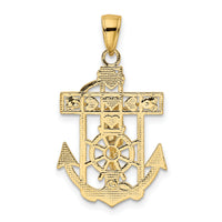10K Gold Polished & Textured Mini Mariners Crucifix Pendant-10K5581