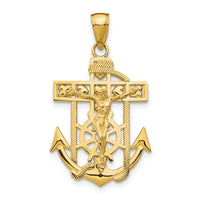10K Gold Polished & Textured Mini Mariners Crucifix Pendant-10K5581