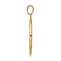 10K Gold Satin and Polished Finish Miraculous Medal Pendant-10K5647