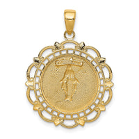 10K Polished Miraculous Medal With Scallop Frame Pendant-10K5653