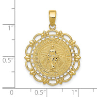 10K Polished Miraculous Medal With Scallop Frame Pendant-10K5653