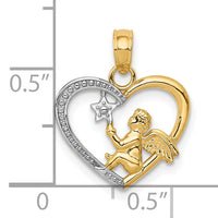 10K w/Rhodium Angel in Heart w/ Star Pendant-10K5693