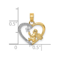 10K w/Rhodium Angel in Heart w/ Star Pendant-10K5693