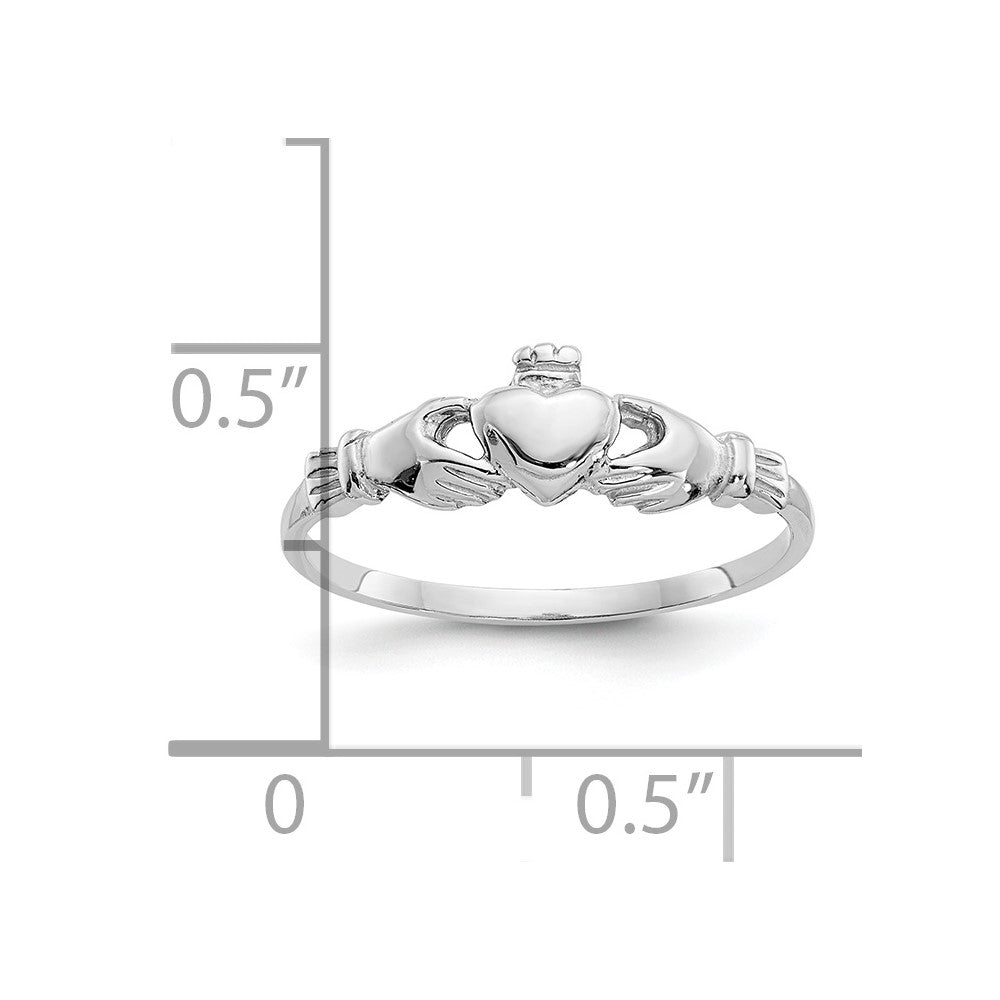 10k White Gold Child's Claddagh Ring-10K571