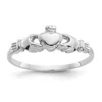 10k White Gold Child's Claddagh Ring-10K571