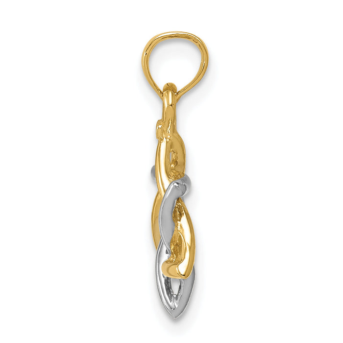 10K Two-tone Polished Star of David Pendant-10K5711